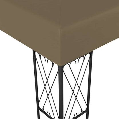 Gazebo con Luci a Stringa LED 3x4 m in Tessuto Grigio Talpa