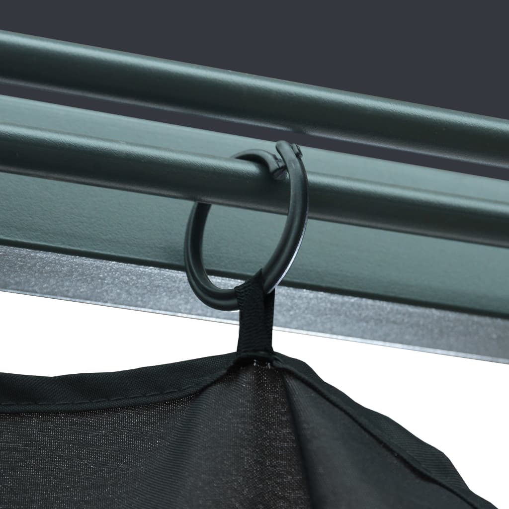 Gazebo con Tende e Luci LED 300x300 cm Antracite in Alluminio | homemem39