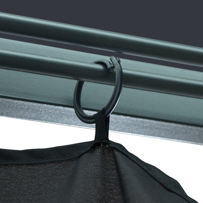 Gazebo con Tende e Luci LED 300x300 cm Antracite in Alluminio | homemem39