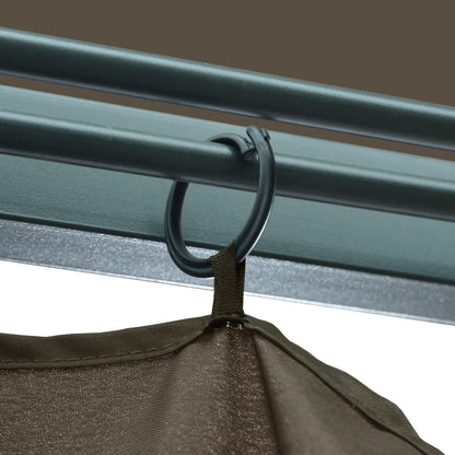 Gazebo con Tende e Luci LED 300x300 cm Grigio Talpa Alluminio - homemem39