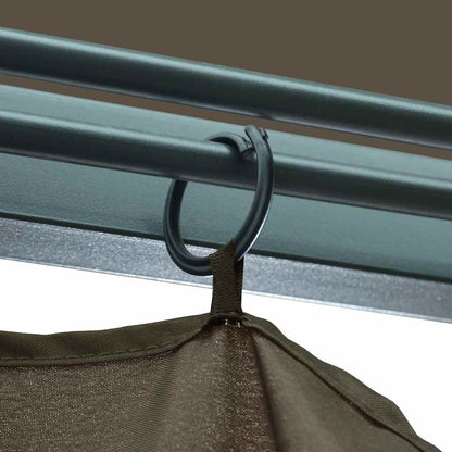Gazebo con Tende e Luci LED 400x300 cm Grigio Talpa Alluminio