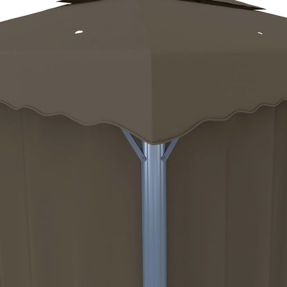 Gazebo con Tende e Stringa di Luci LED 3x3 m Grigio Talpa | homemem39