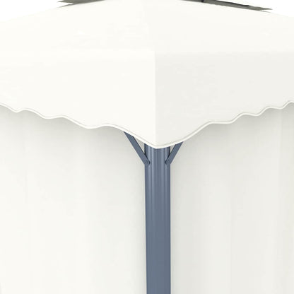 Gazebo con Tende e Stringa di Luci LED 4x3 m Bianco Crema | homemem39
