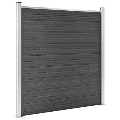 Set Pannelli di Recinzione in WPC 353x186 cm Nero | homemem39
