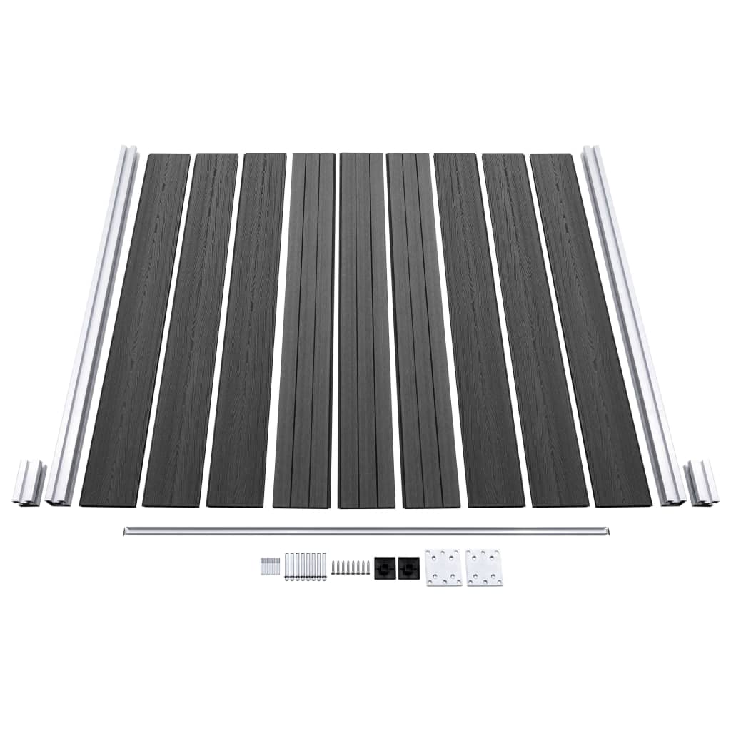 Set Pannelli di Recinzione in WPC 353x186 cm Nero | homemem39