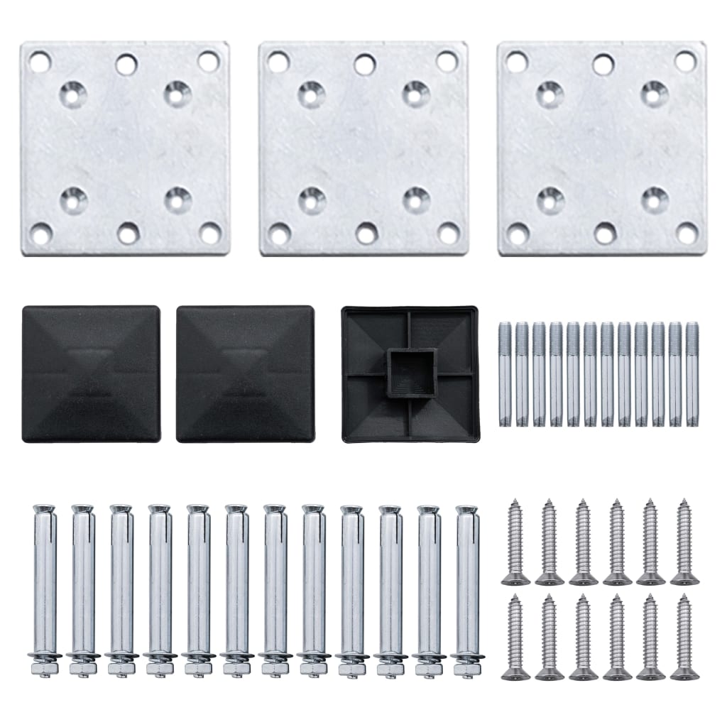 Set Pannelli di Recinzione in WPC 353x186 cm Nero | homemem39