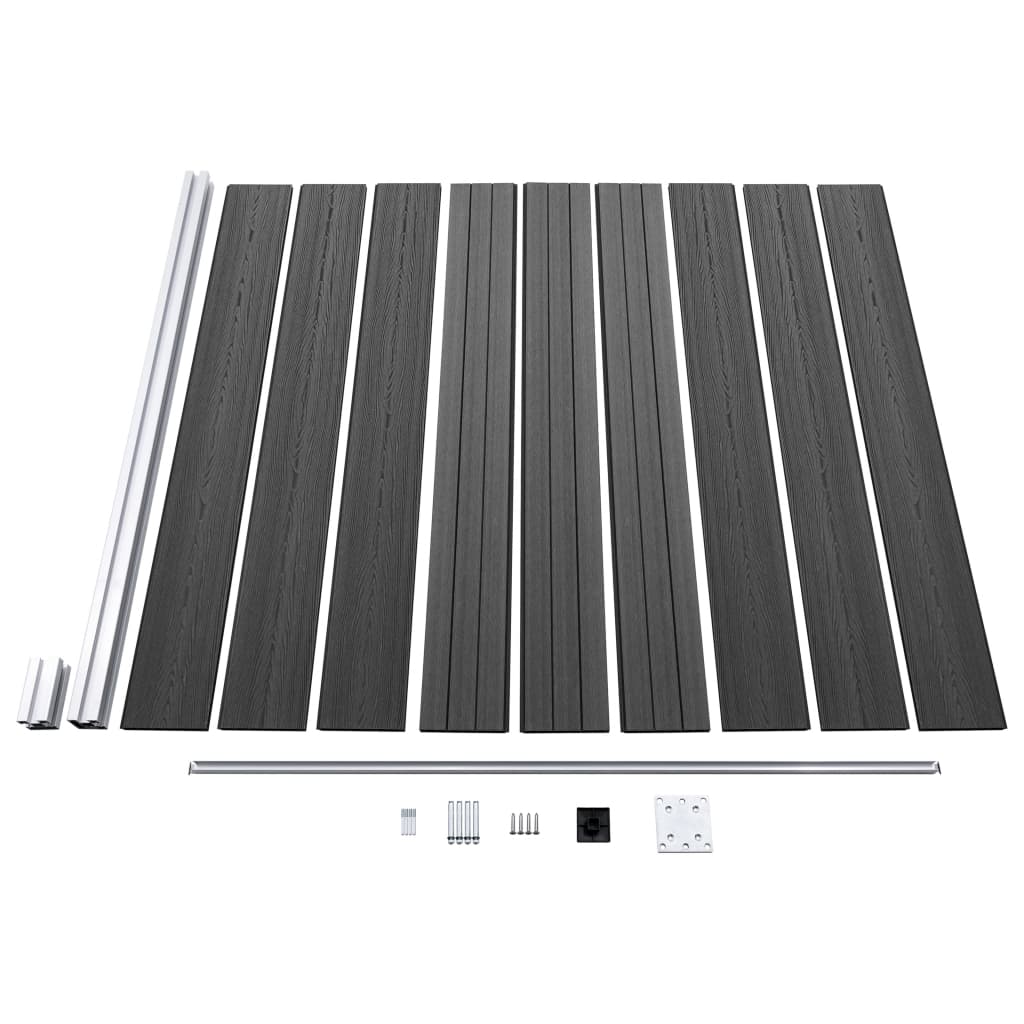 Set Pannelli di Recinzione in WPC 526x186 cm Nero | homemem39