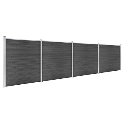 Set Pannelli di Recinzione in WPC 699x186 cm Nero | homemem39