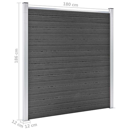 Set Pannelli di Recinzione in WPC 699x186 cm Nero | homemem39