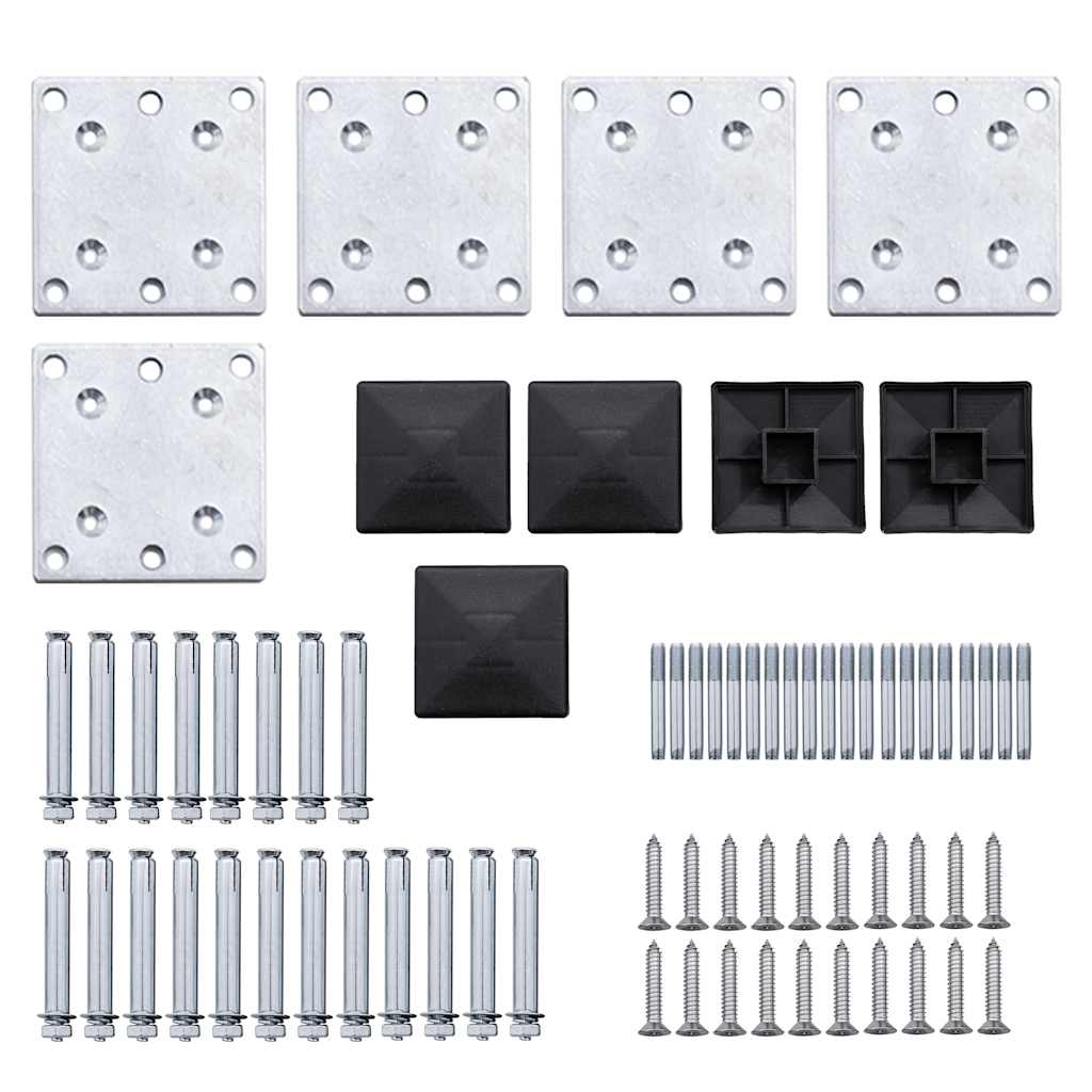 Set Pannelli di Recinzione in WPC 699x186 cm Nero | homemem39