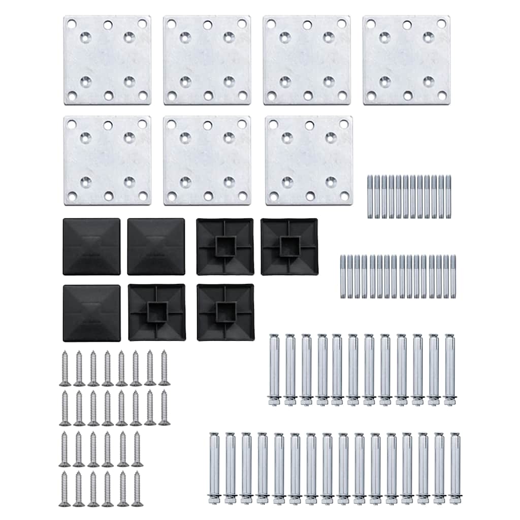 Set Pannelli di Recinzione in WPC 1045x186 cm Nero | homemem39