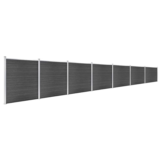 Set Pannelli di Recinzione in WPC 1218x186 cm Nero | homemem39