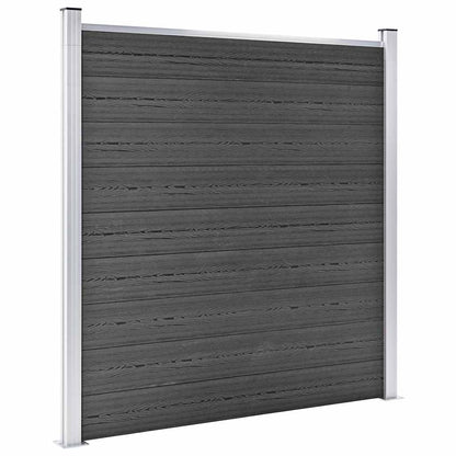 Set Pannelli di Recinzione in WPC 1218x186 cm Nero | homemem39