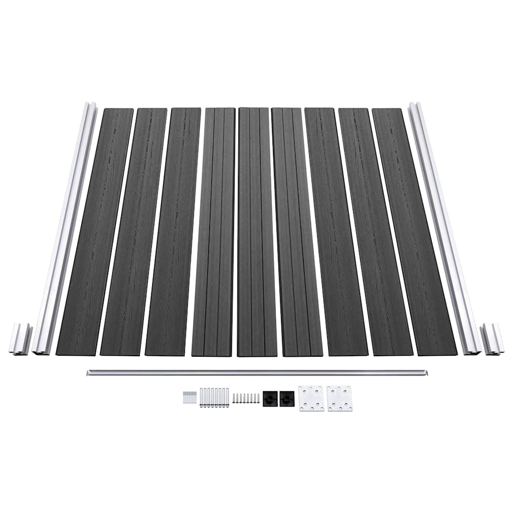 Set Pannelli di Recinzione in WPC 1218x186 cm Nero | homemem39