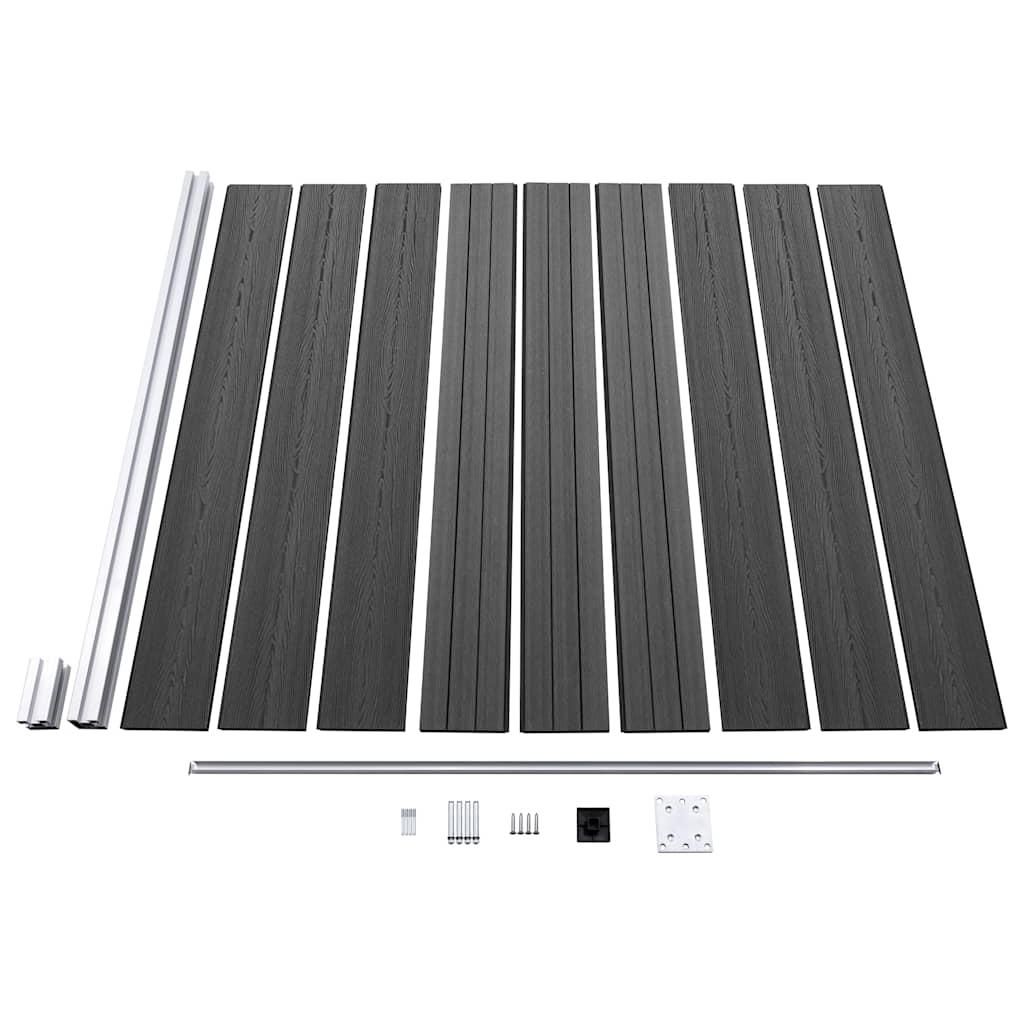 Set Pannelli di Recinzione in WPC 1218x186 cm Nero | homemem39