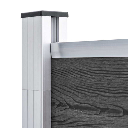 Set Pannelli di Recinzione in WPC 1218x186 cm Nero | homemem39