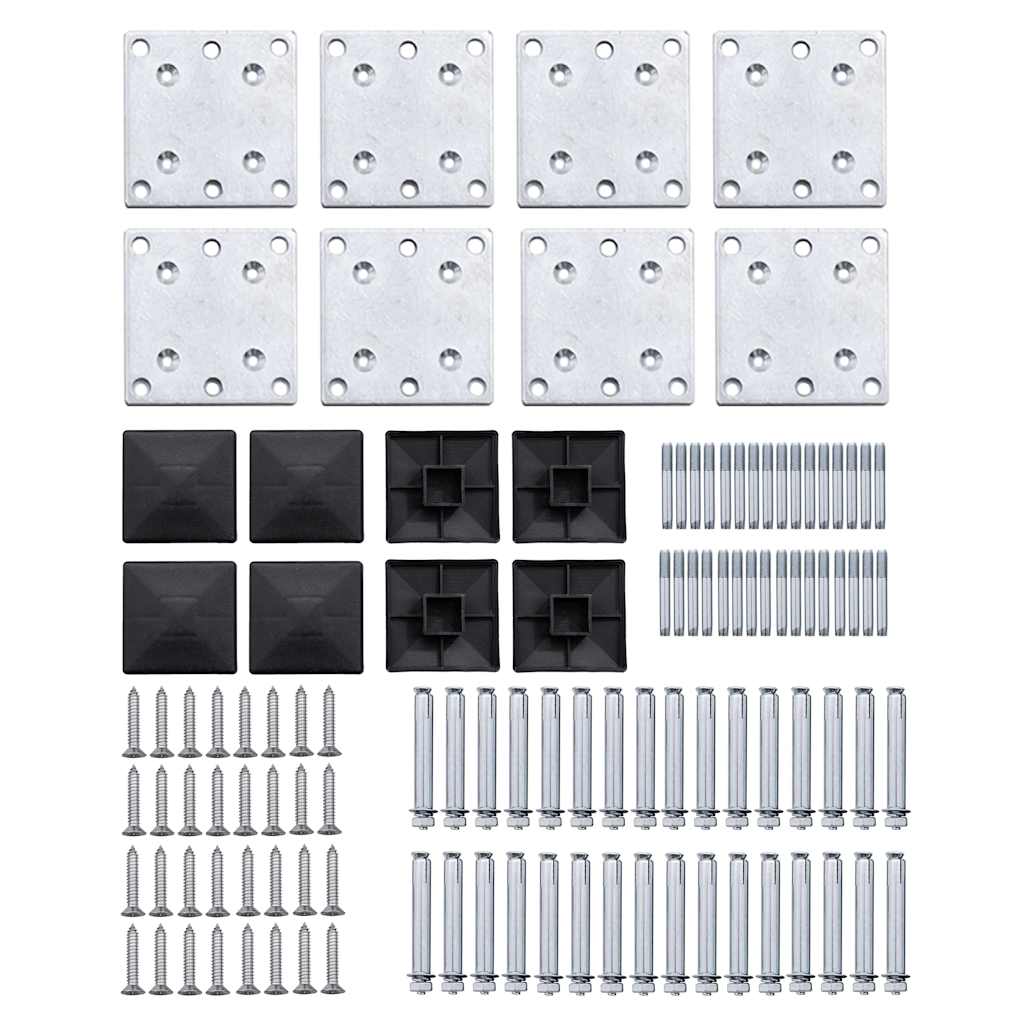 Set Pannelli di Recinzione in WPC 1218x186 cm Nero | homemem39
