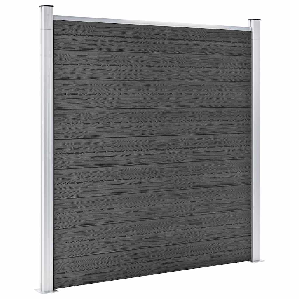 Set Pannelli di Recinzione in WPC 1391x186 cm Nero | homemem39