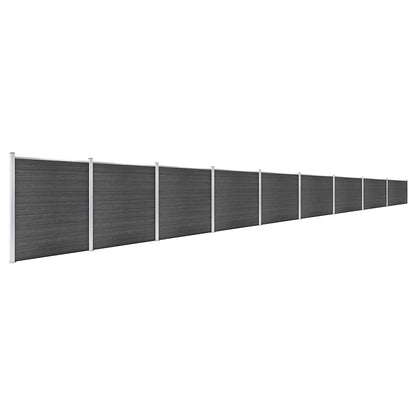 Set Pannelli di Recinzione in WPC 1564x186 cm Nero | homemem39