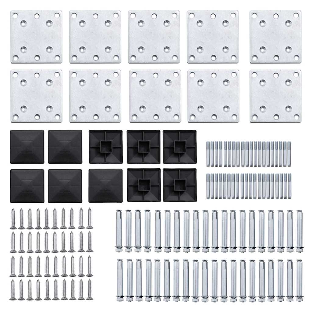 Set Pannelli di Recinzione in WPC 1564x186 cm Nero | homemem39