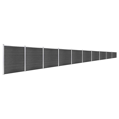 Set Pannelli di Recinzione in WPC 1737x186 cm Nero | homemem39