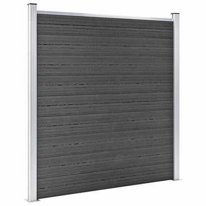 Set Pannelli di Recinzione in WPC 1737x186 cm Nero | homemem39