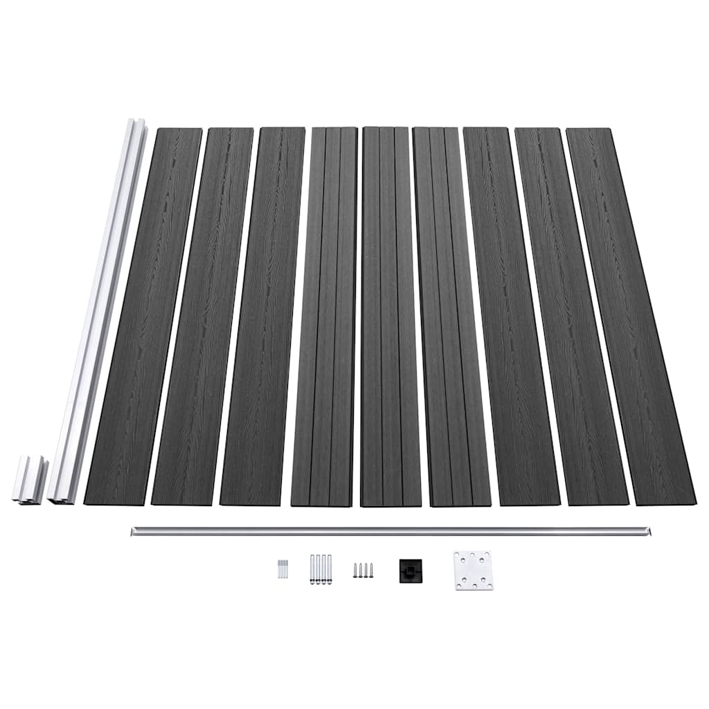 Set Pannelli di Recinzione in WPC 1737x186 cm Nero | homemem39
