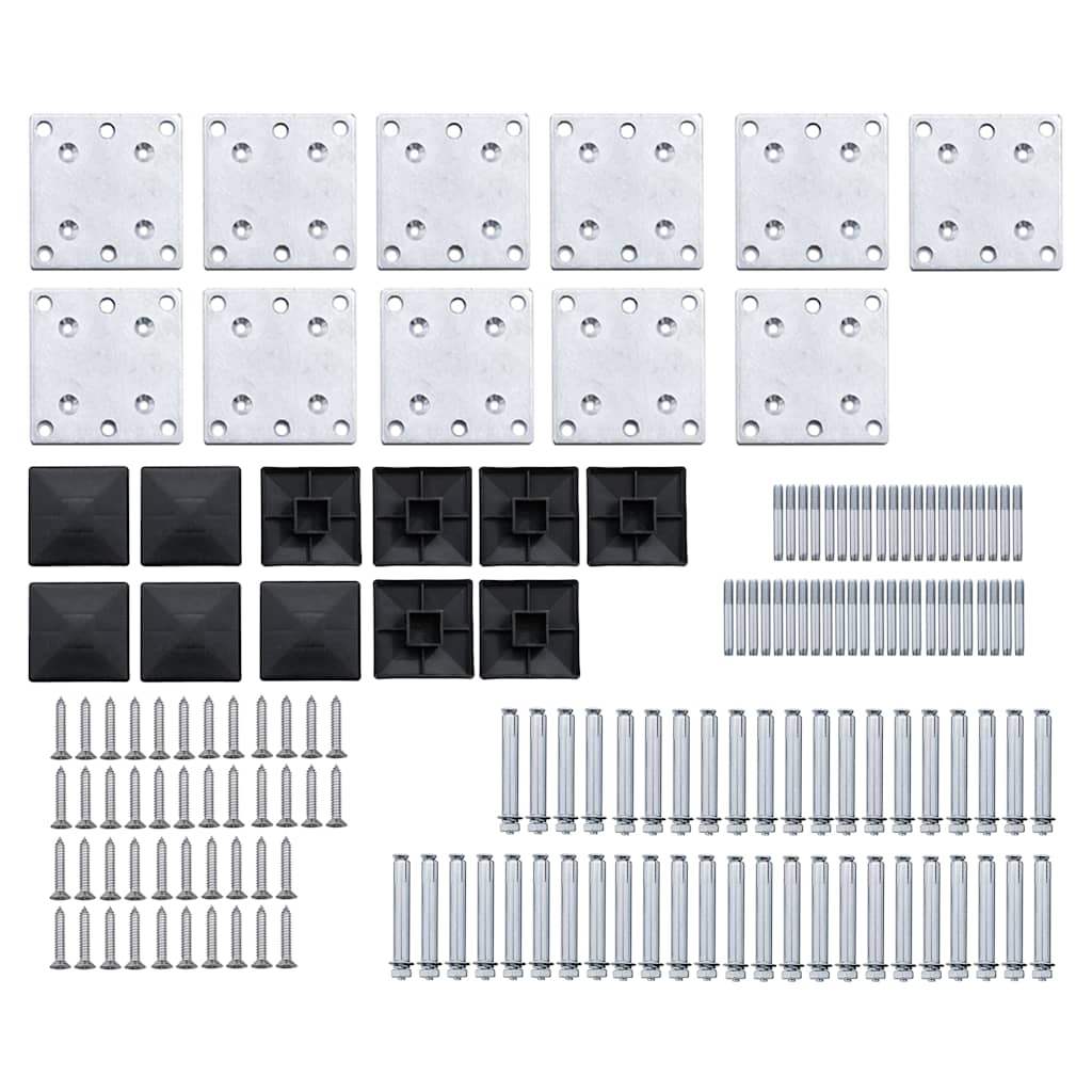 Set Pannelli di Recinzione in WPC 1737x186 cm Nero | homemem39