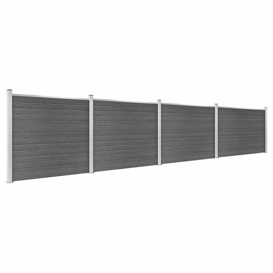 Set Pannelli di Recinzione in WPC 699x146 cm Nero | homemem39