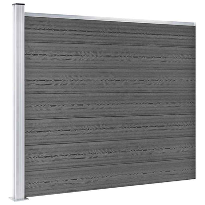 Set Pannelli di Recinzione in WPC 699x146 cm Nero | homemem39