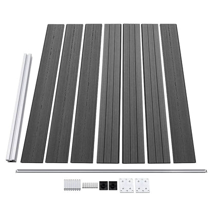 Set Pannelli di Recinzione in WPC 699x146 cm Nero | homemem39