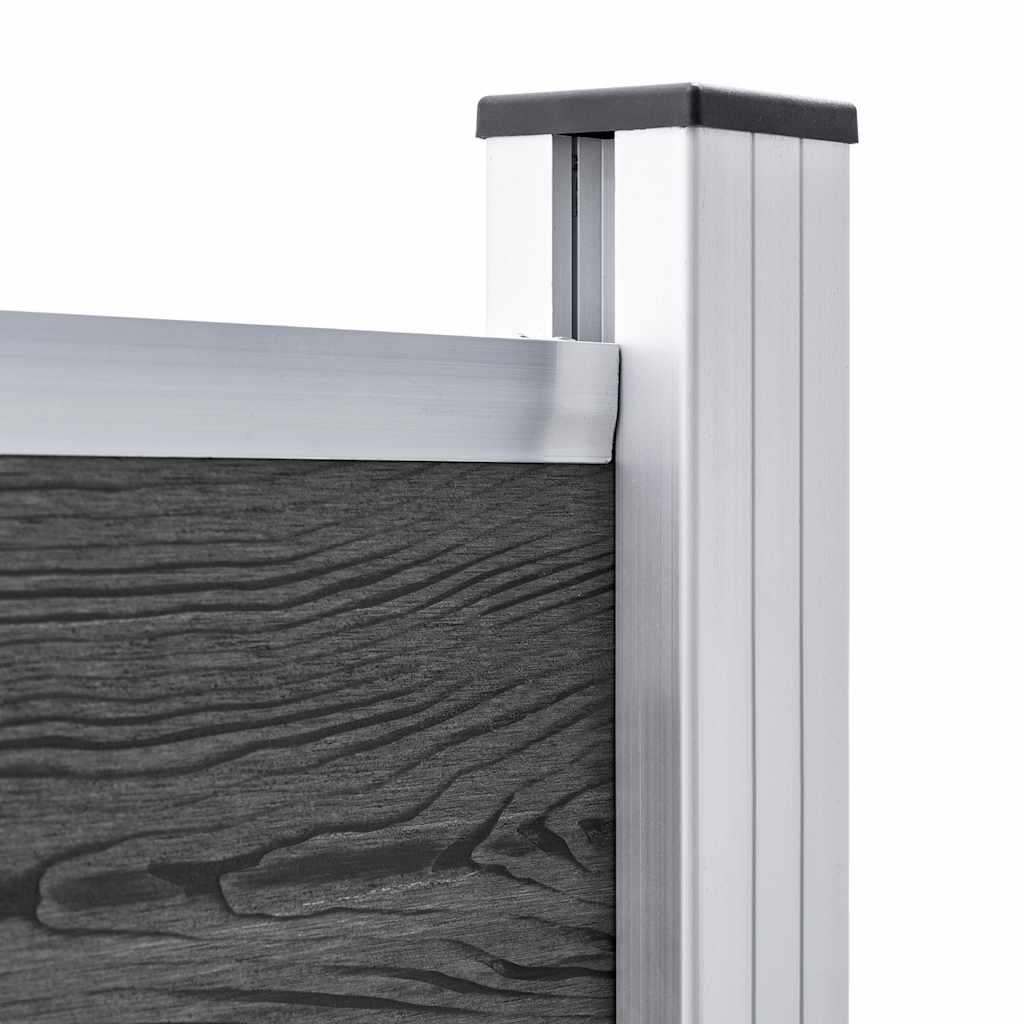 Set Pannelli di Recinzione in WPC 699x146 cm Nero | homemem39