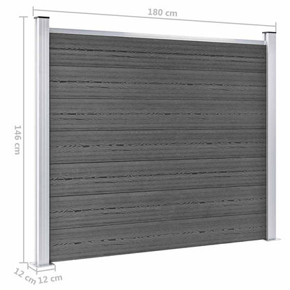 Set Pannelli di Recinzione in WPC 872x146 cm Nero | homemem39