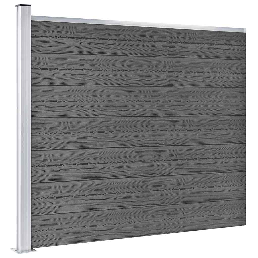 Set Pannelli di Recinzione in WPC 872x146 cm Nero | homemem39