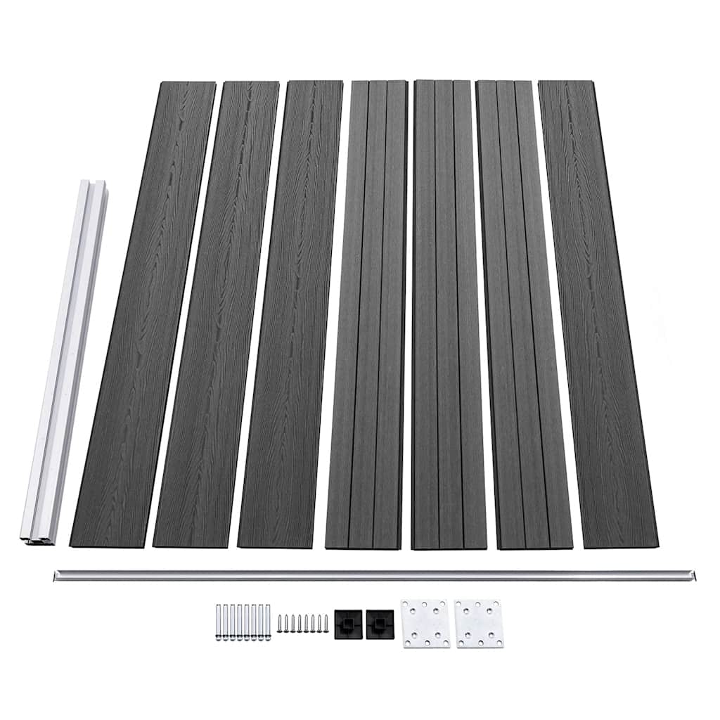 Set Pannelli di Recinzione in WPC 872x146 cm Nero | homemem39