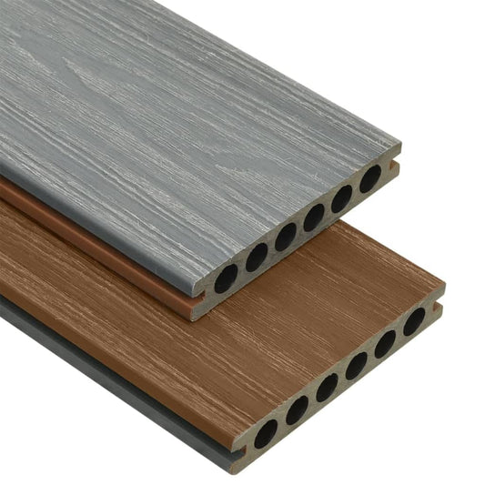 Listoni Decking WPC con Accessori Marroni e Grigi 10 m² 2,2 m - homemem39