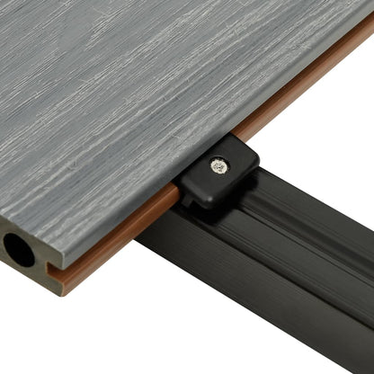 Listoni Decking WPC con Accessori Marroni e Grigi 20m² 2,2 m - homemem39