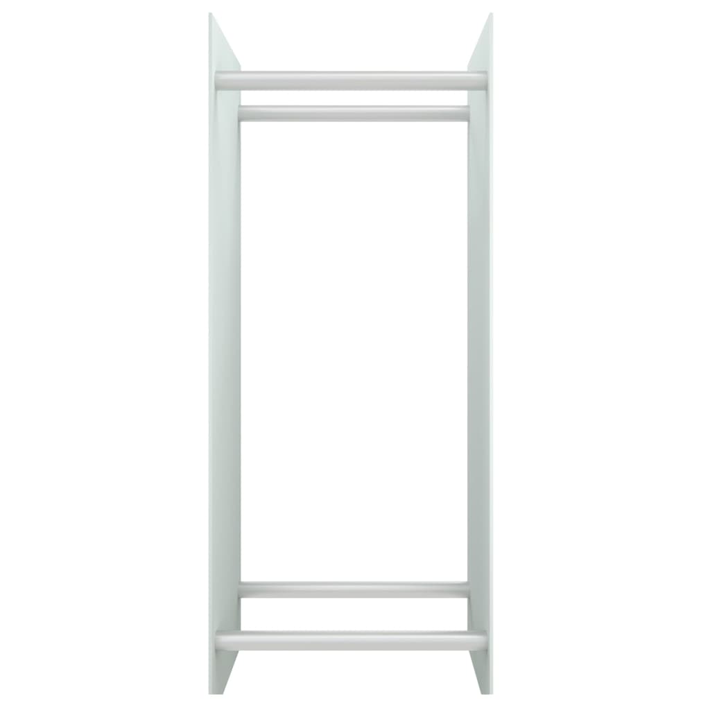 Porta Legna Bianco 40x35x100 cm in Vetro Temperato - homemem39