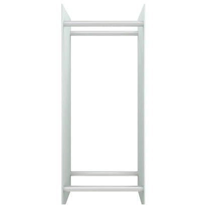 Porta Legna Bianco 40x35x100 cm in Vetro Temperato - homemem39