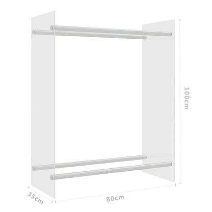 Porta Legna Trasparente 80x35x100 cm in Vetro Temperato - homemem39