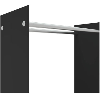 Porta Legna Nero 80x35x100 cm in Vetro Temperato - homemem39