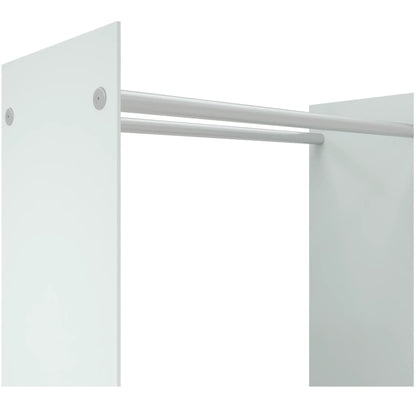 Porta Legna Bianco 80x35x100 cm in Vetro Temperato - homemem39