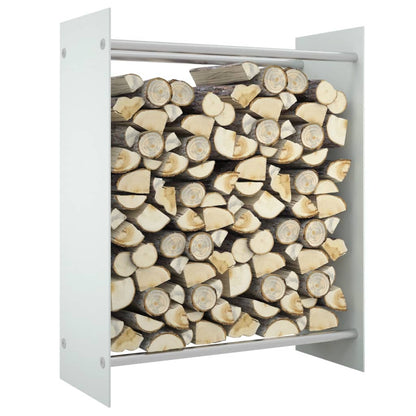 Porta Legna Bianco 80x35x100 cm in Vetro Temperato - homemem39