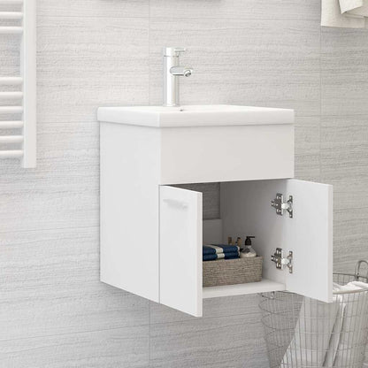 Mobile Bagno con Lavabo Integrato Bianco
