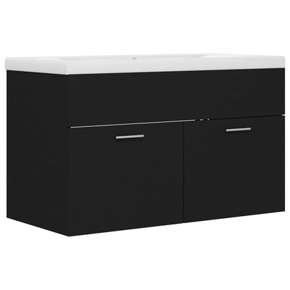 Mobile da Bagno con Lavabo Integrato Nero in Truciolato | homemem39