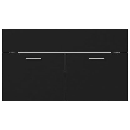 Mobile da Bagno con Lavabo Integrato Nero in Truciolato | homemem39