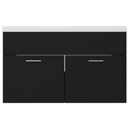 Mobile da Bagno con Lavabo Integrato Nero in Truciolato | homemem39