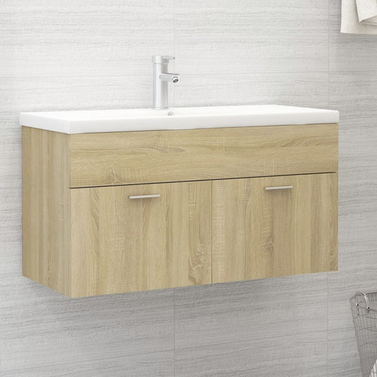 Mobile Bagno con Lavabo Integrato Rovere Sonoma in Truciolato | homemem39