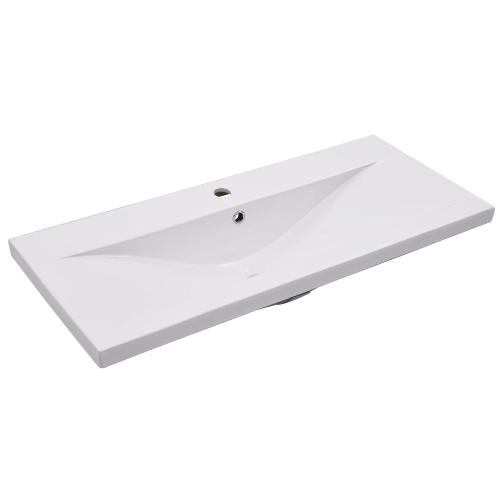 Mobile Bagno con Lavabo Integrato Bianco Lucido in Truciolato | homemem39