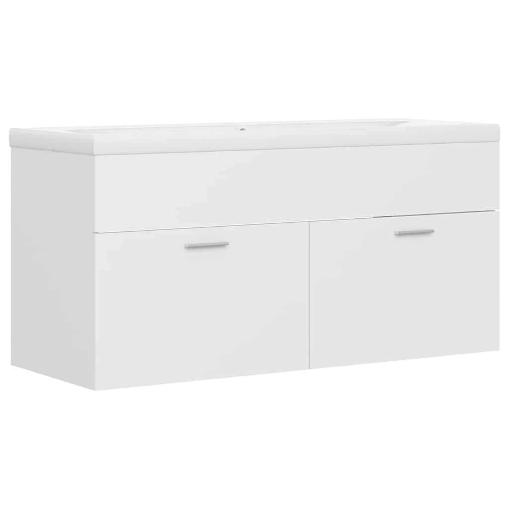 Mobile Bagno con Lavabo Integrato Bianco